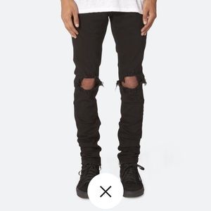 MNML brand black distressed skinny jeans
